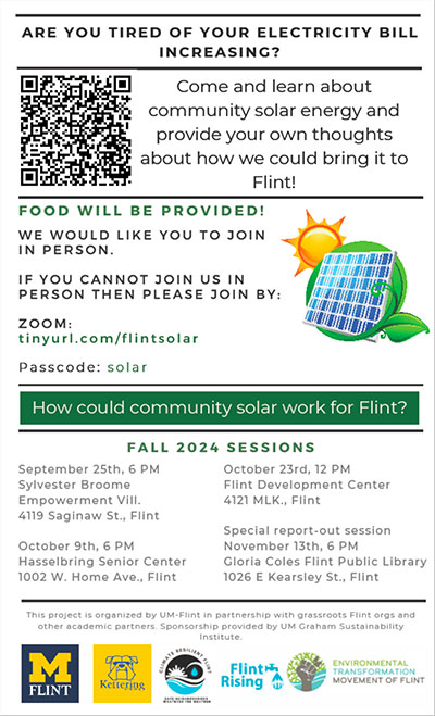 Flint Community Solar flyer