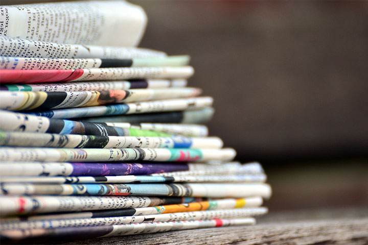 Stack of newspapers