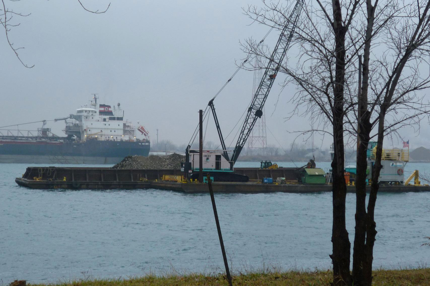 Constructing the Fort Wayne test reef in the Detroit River