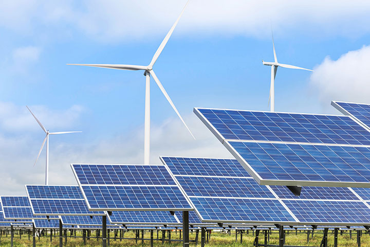 Solar array and wind farm