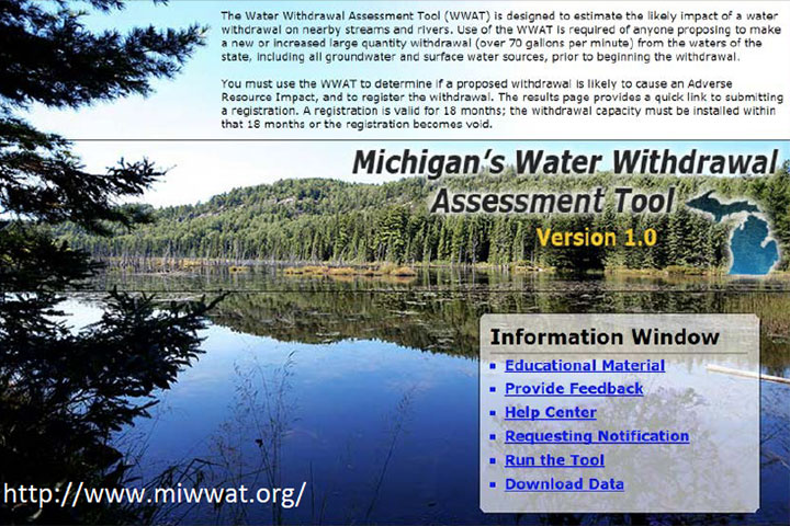 Michigan's Water Withdrawal Assessment Tool