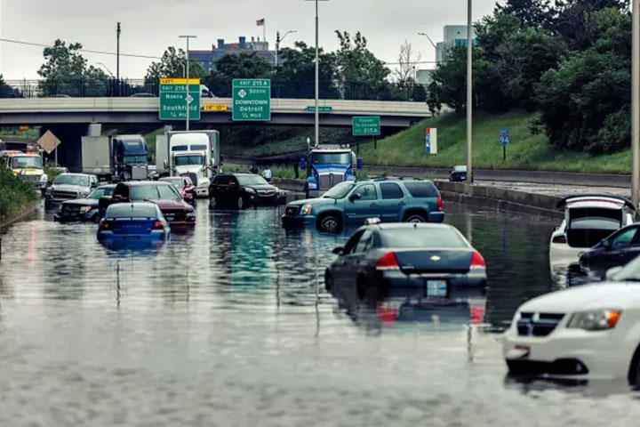 Flooding on road